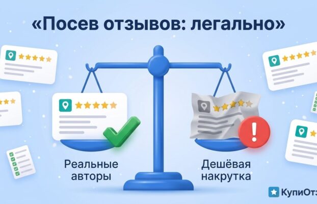 Посев отзывов: как это работает легально и чем отличается от накрутки