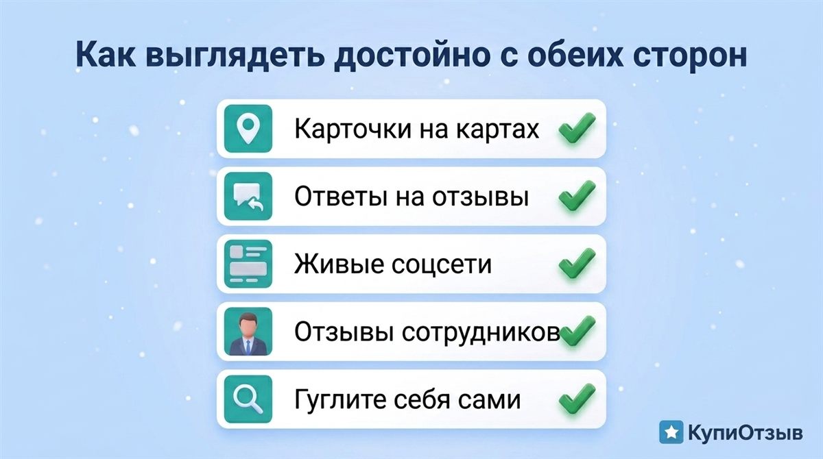 Чек-лист: как компании выглядеть достойно перед контрагентами и кандидатами