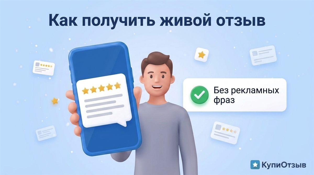 Человек со смартфоном открывает карточку отзыва