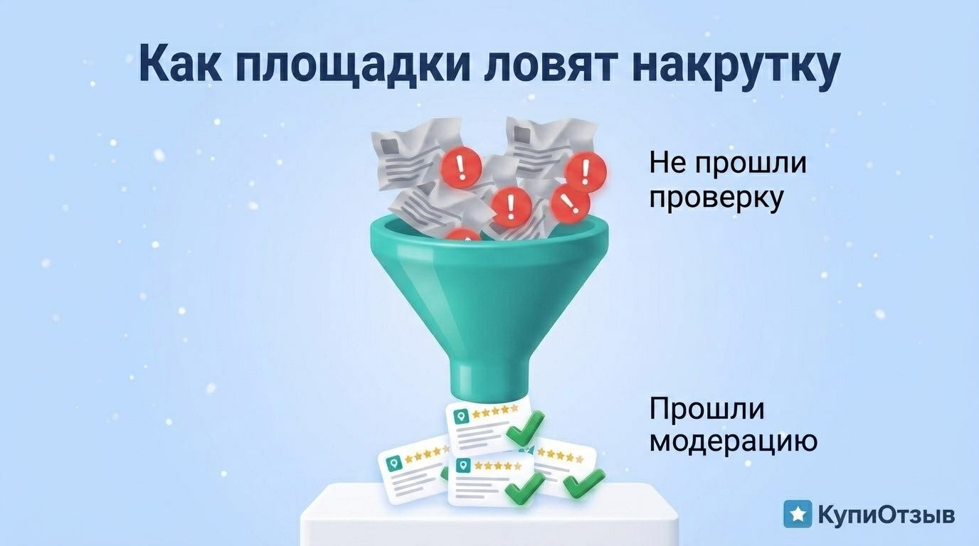 Воронка-фильтр отсеивает шаблонные отзывы и пропускает настоящие карточки с отзывами